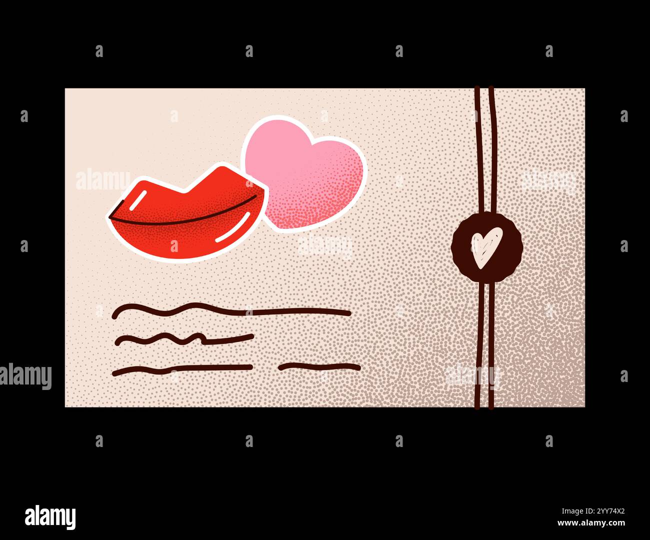 love letter envelope Valentines day minimal love letter vector ...