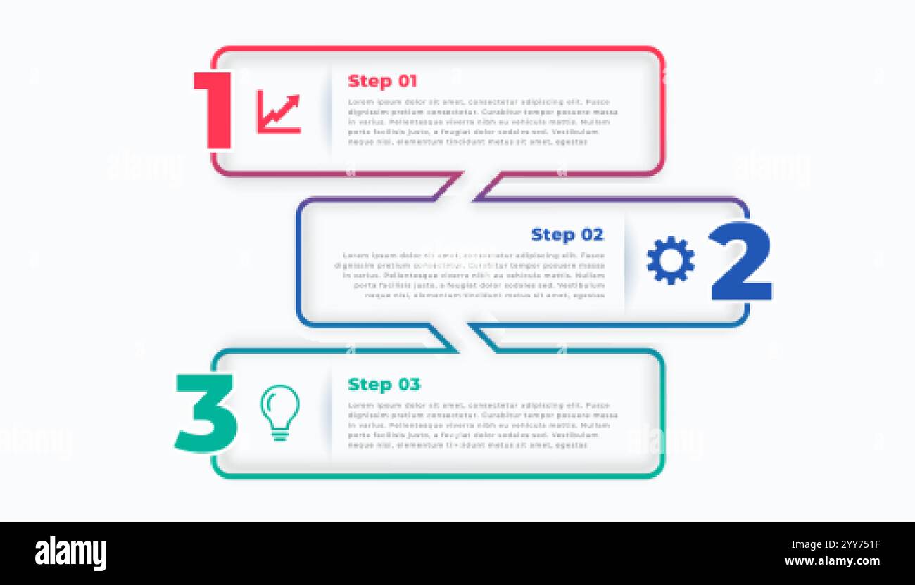 three steps line stylish infographic template Stock Vector Image & Art ...