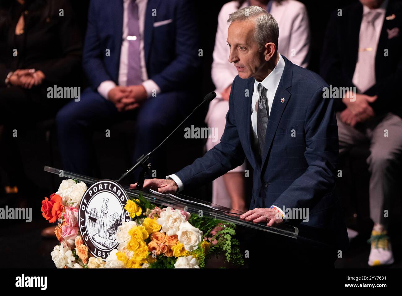 Portland Mayor Keith Wilson speaks after being sworn in on Thursday ...