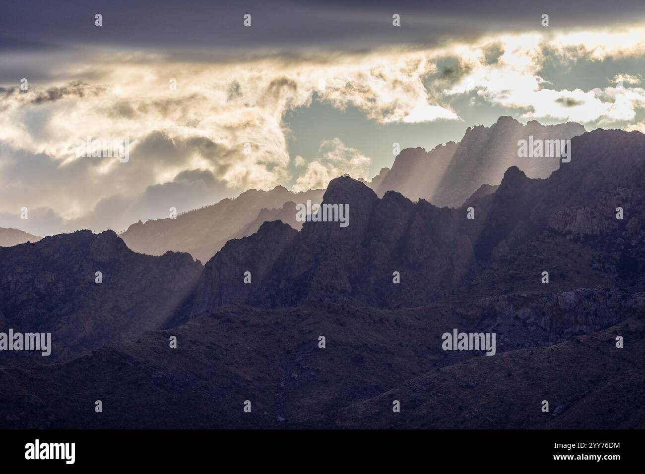 A mysterious Pusch Ridge as a storm clears. Near Tucson, Arizona Stock ...