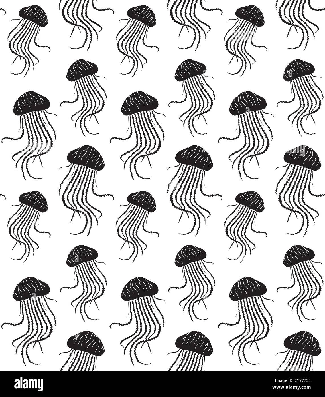 Vector seamless pattern of black jellyfish Stock Vector Image & Art - Alamy