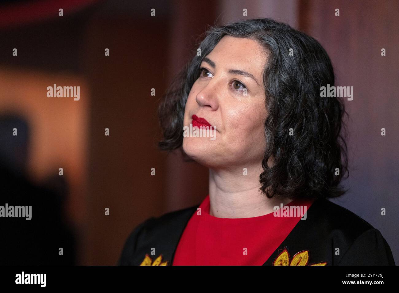 Auditor of the City of Portland Simone Rede speaks to members of the ...