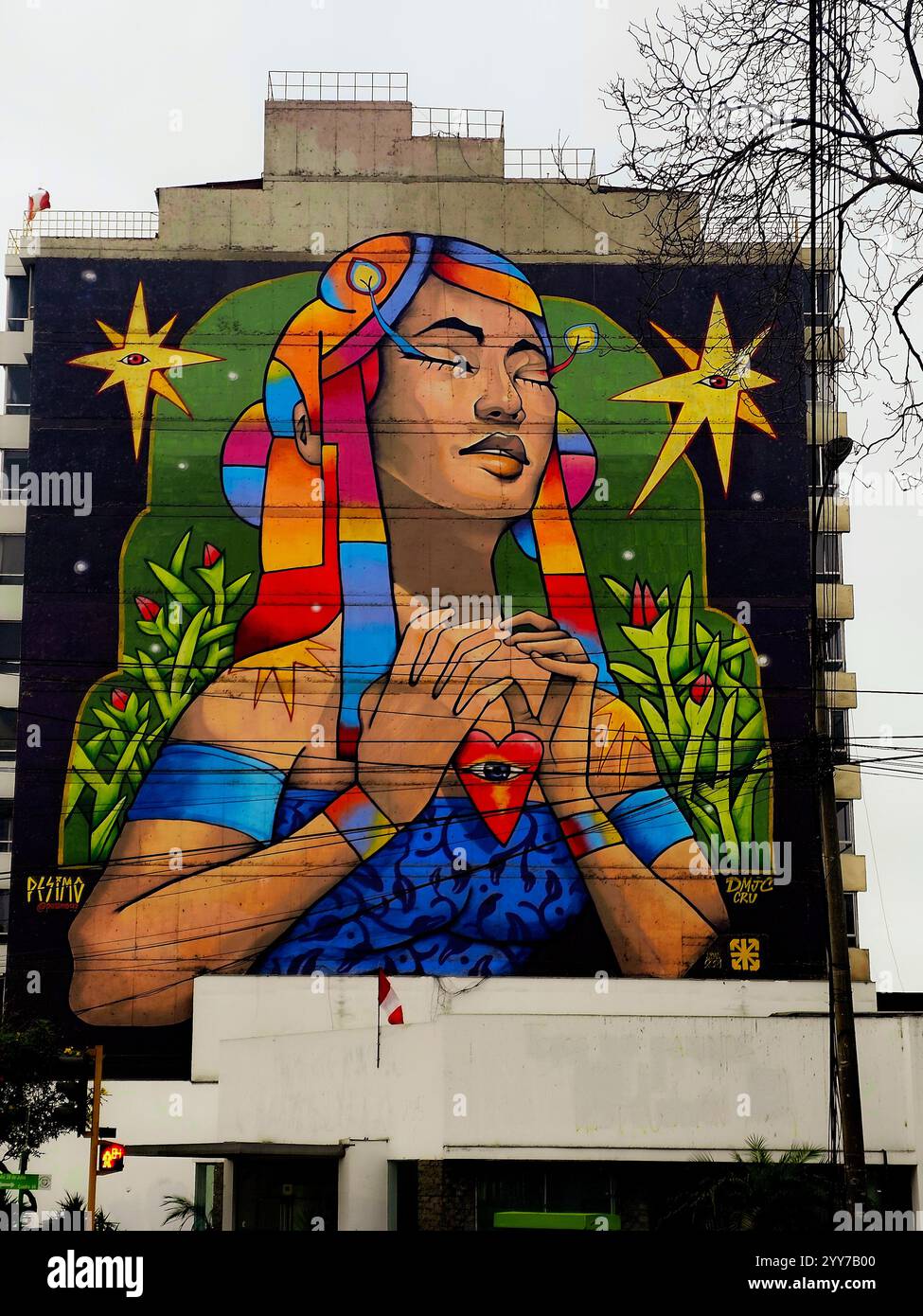 Colorful street art in the Miraflores district of Lima, Peru Stock ...