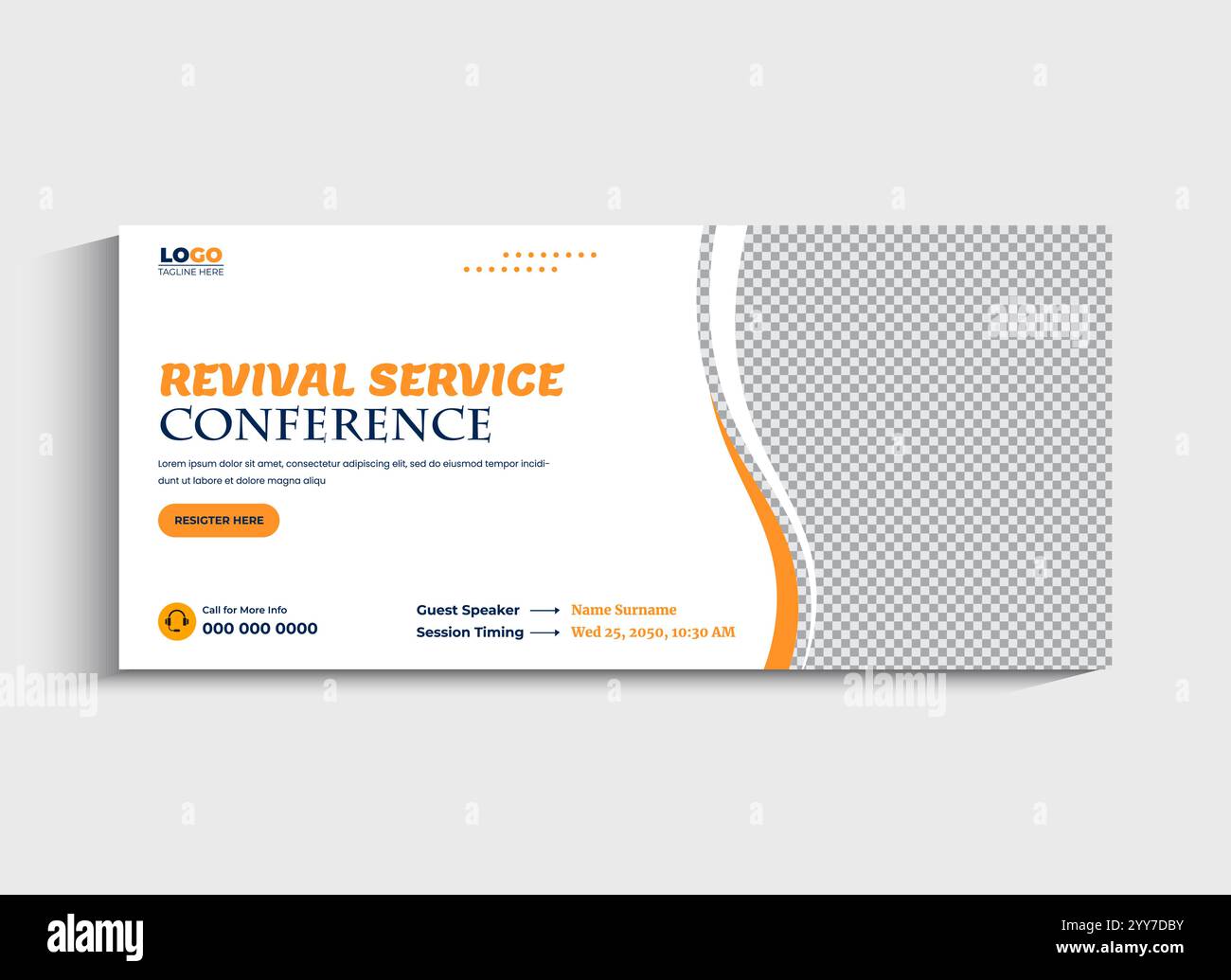 Revival Conference service social media cover or web banner template Stock Vector