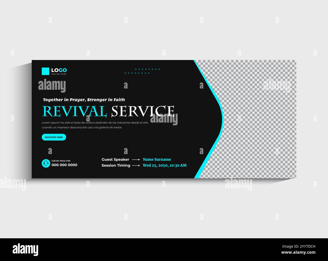 Revival Conference service social media cover or web banner template Stock Vector