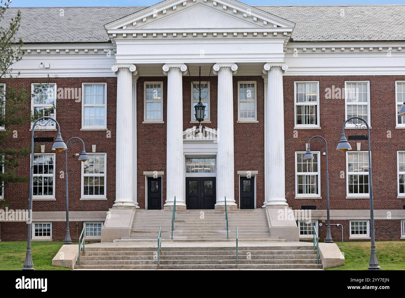 Classical style academic building with columns Stock Photo