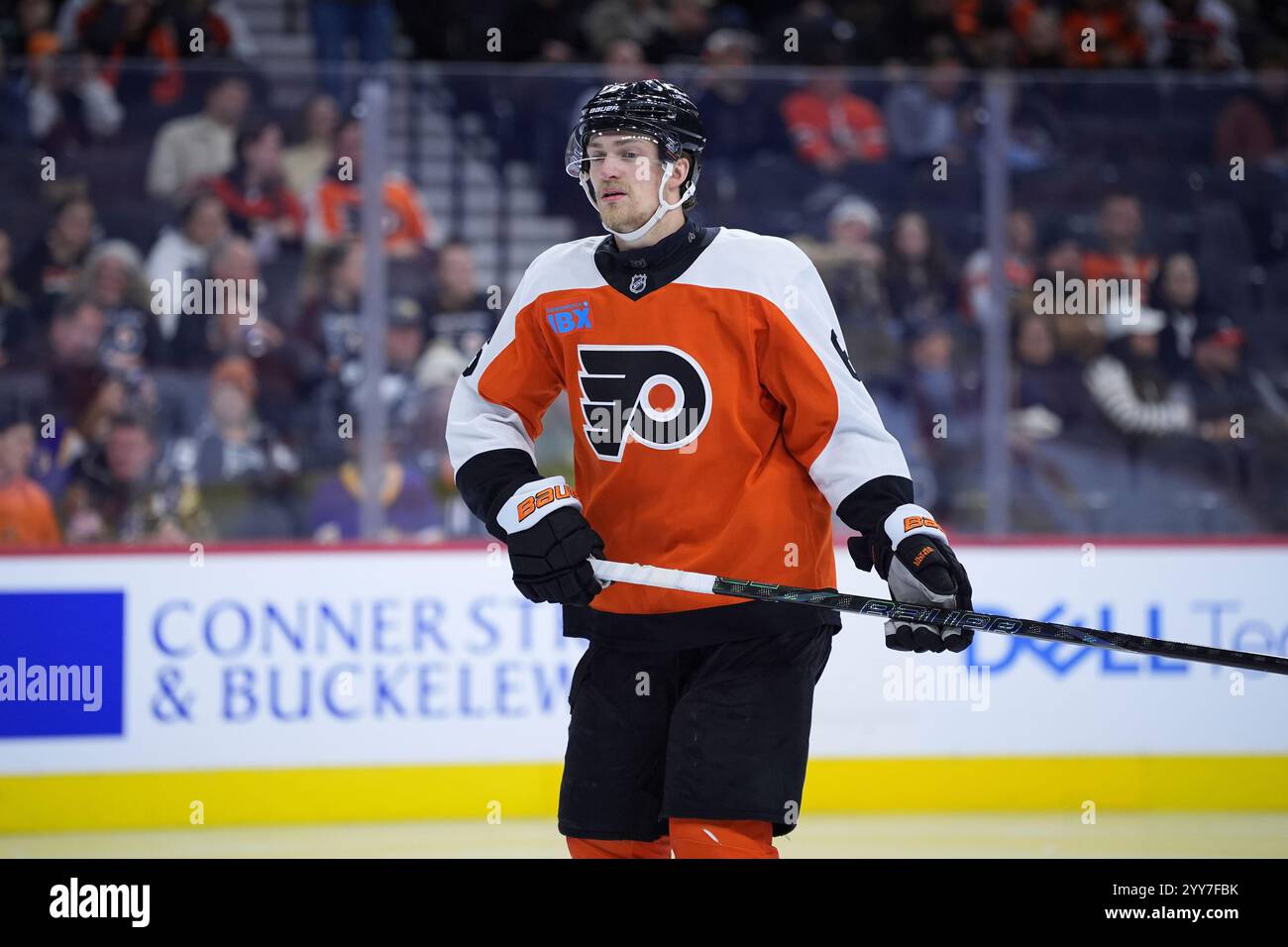 Philadelphia Flyers' Travis Sanheim plays during an NHL hockey game