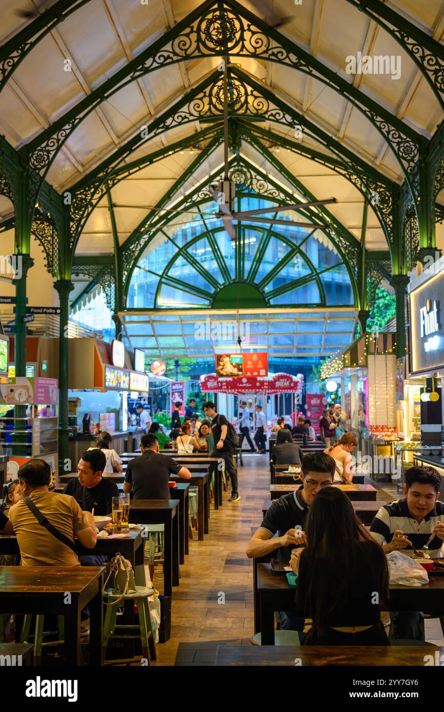 Lau Pa Sat food court, Singapore Stock Photo