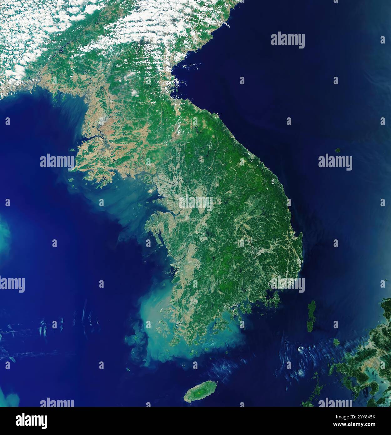 Korean Peninsula from the Space. Stock Photo