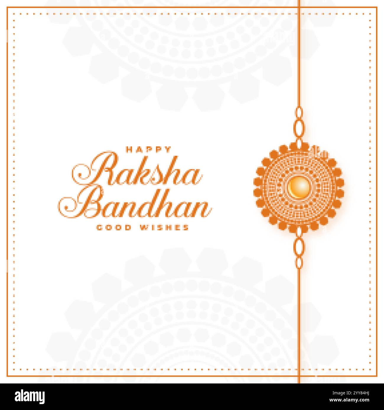 Happy Rakhi Text Vector Image elegant white background with rakhi design Stock Vector Image & Art - Alamy