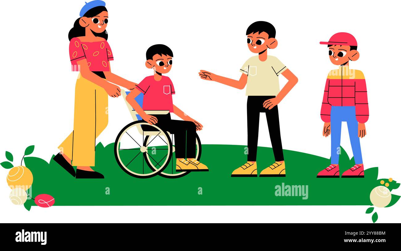 Helping playground children Stock Vector Images - Alamy