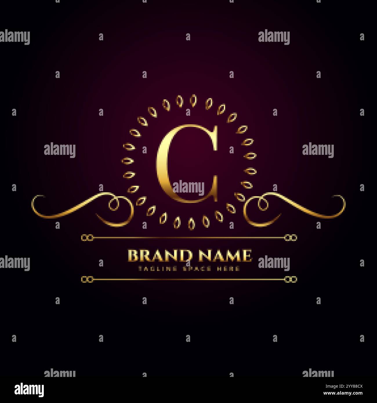 luxury royal golden logo for letter C Stock Vector Image & Art - Alamy