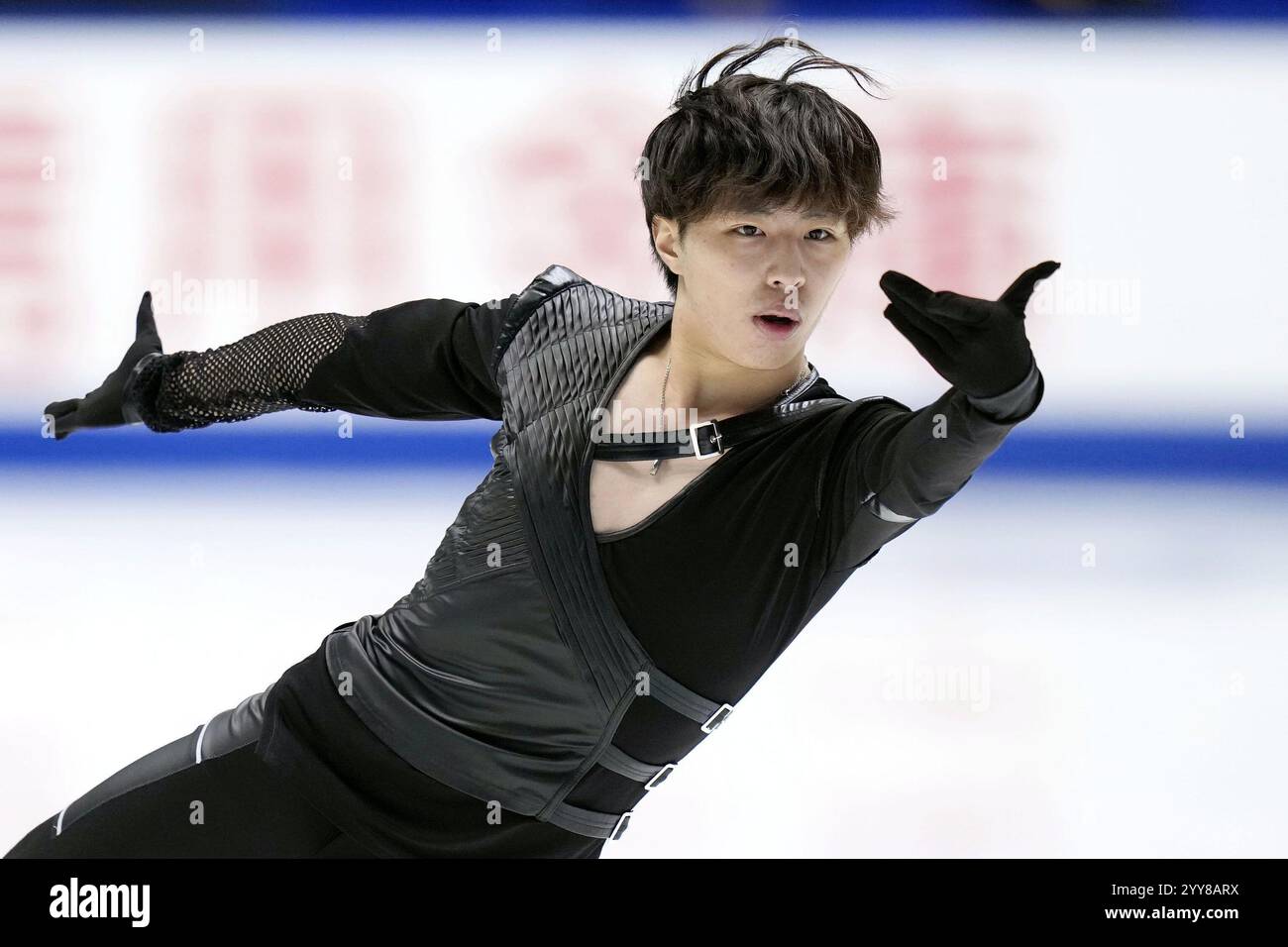 Kao Miura performs in the men's short program at the national figure