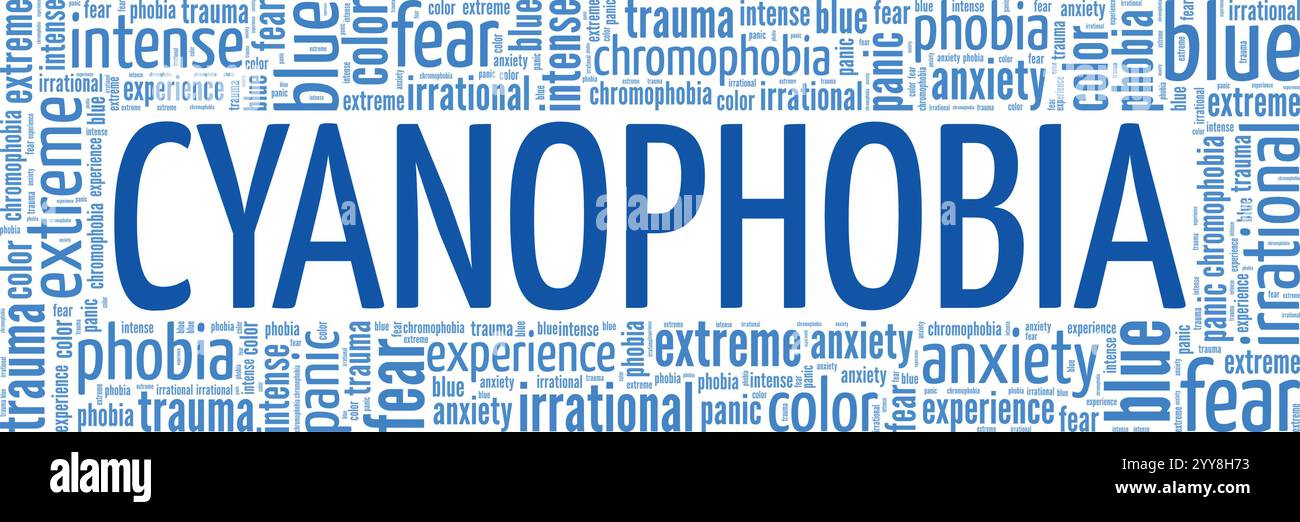 Cyanophobia: Fear of the Color Blue word cloud conceptual design ...
