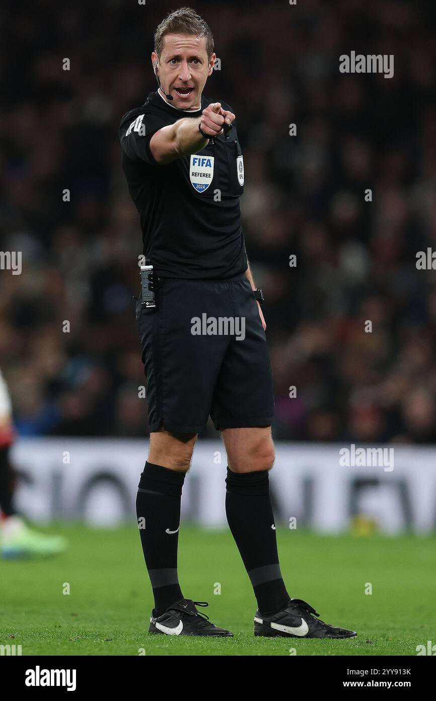 London, England, 19th December 2024. Referee John Brooks during the ...