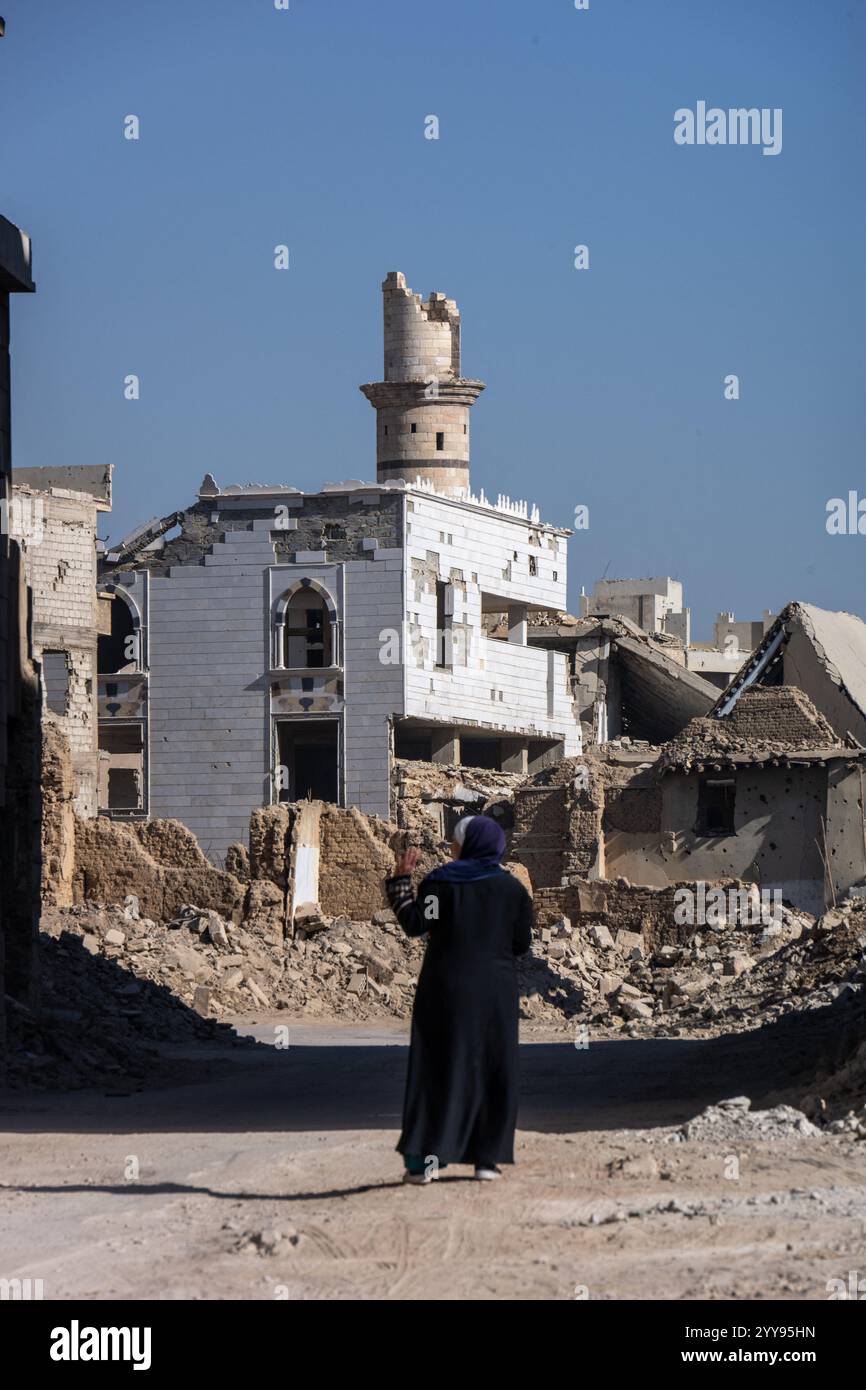 Damascus, Syria. 18th Dec, 2024. General views of Jobar suburb, totally ...