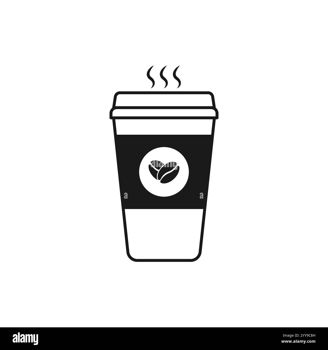 Hot coffee cup vector icon illustration isolated on white background Stock Vector