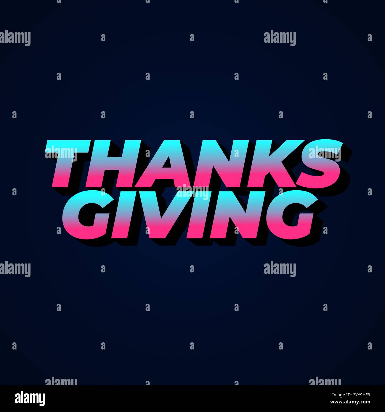 Thanksgiving text effect design for social media ads Stock Vector