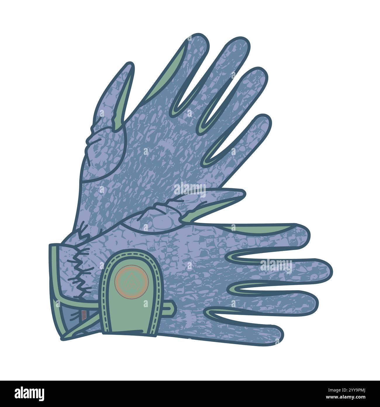 Padded hand gloves vector design mockup template Stock Vector Image ...