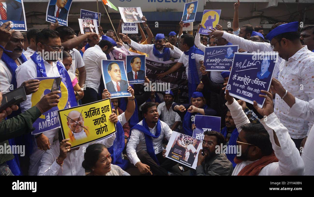 THANE, INDIA - DECEMBER 20: Protest Against Union Home Minister Amit ...