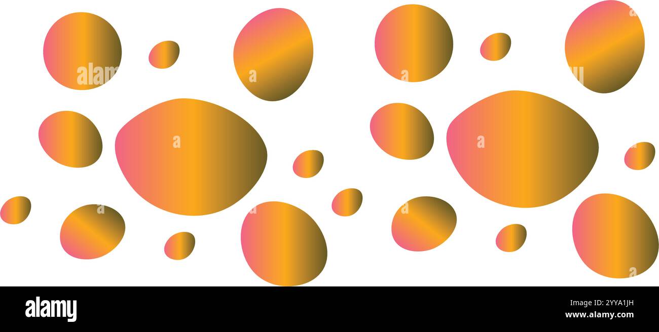 Golden Gradient Circles in Abstract Pattern Stock Vector