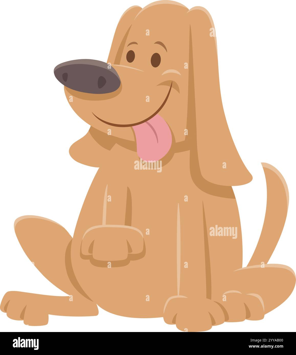 Cartoon illustration of funny beige dog animal character Stock Vector ...