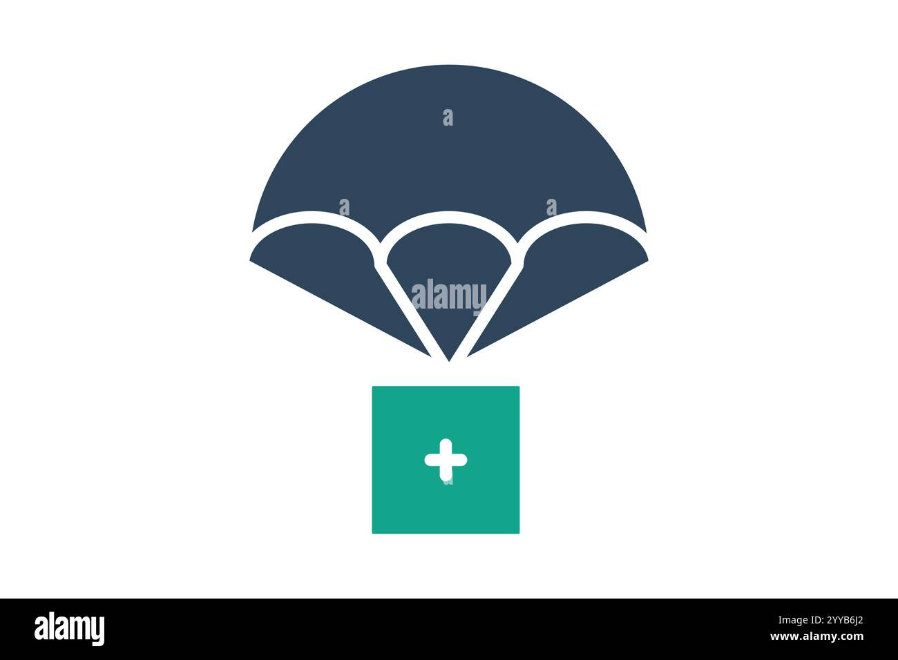 Airdrop icon. solid icon style. health airdrop. icon related to charity. donation elements vector illustration Stock Vector