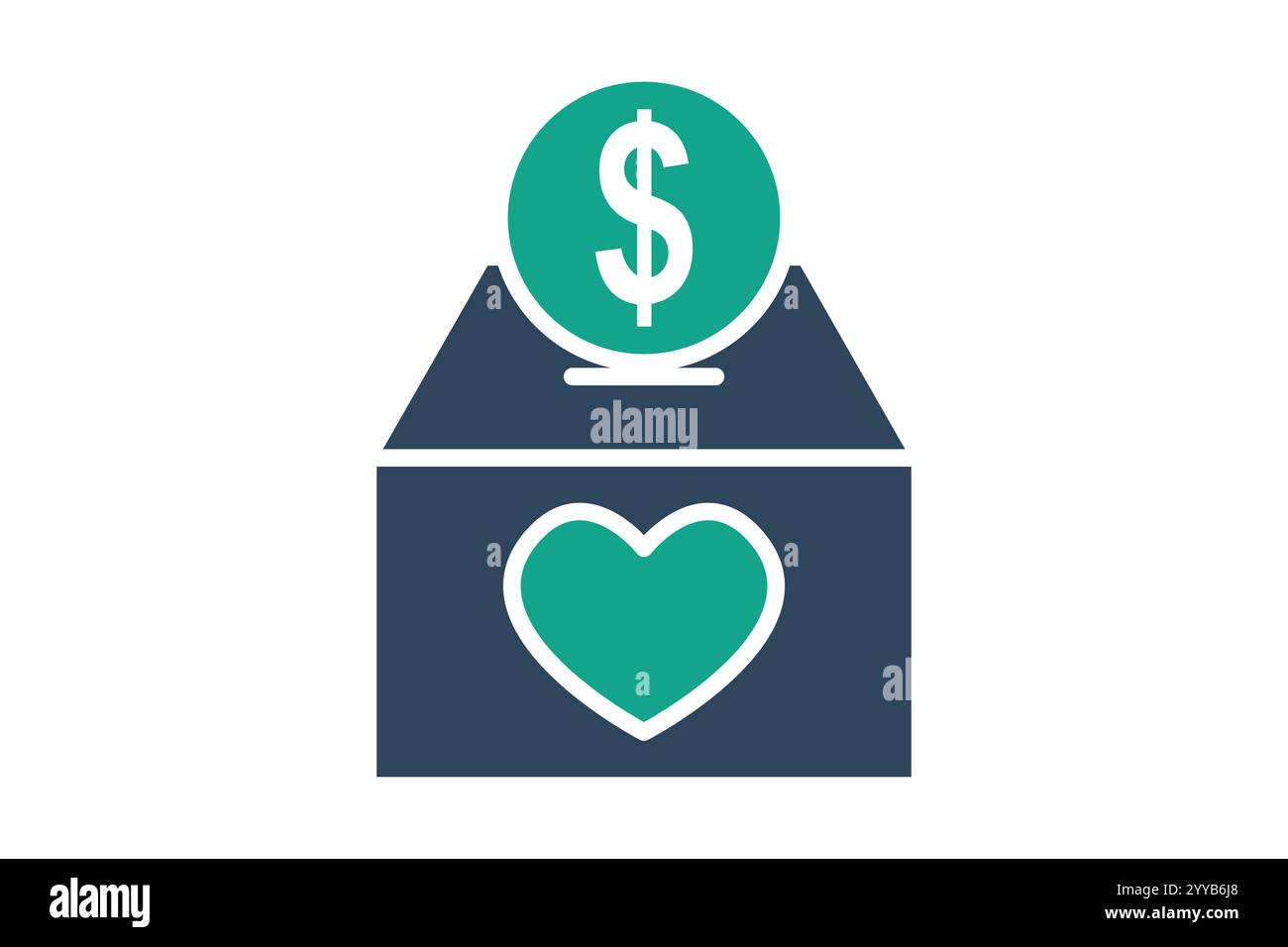 Donate box icon. solid icon style. icon related to charity. donation elements vector illustration Stock Vector