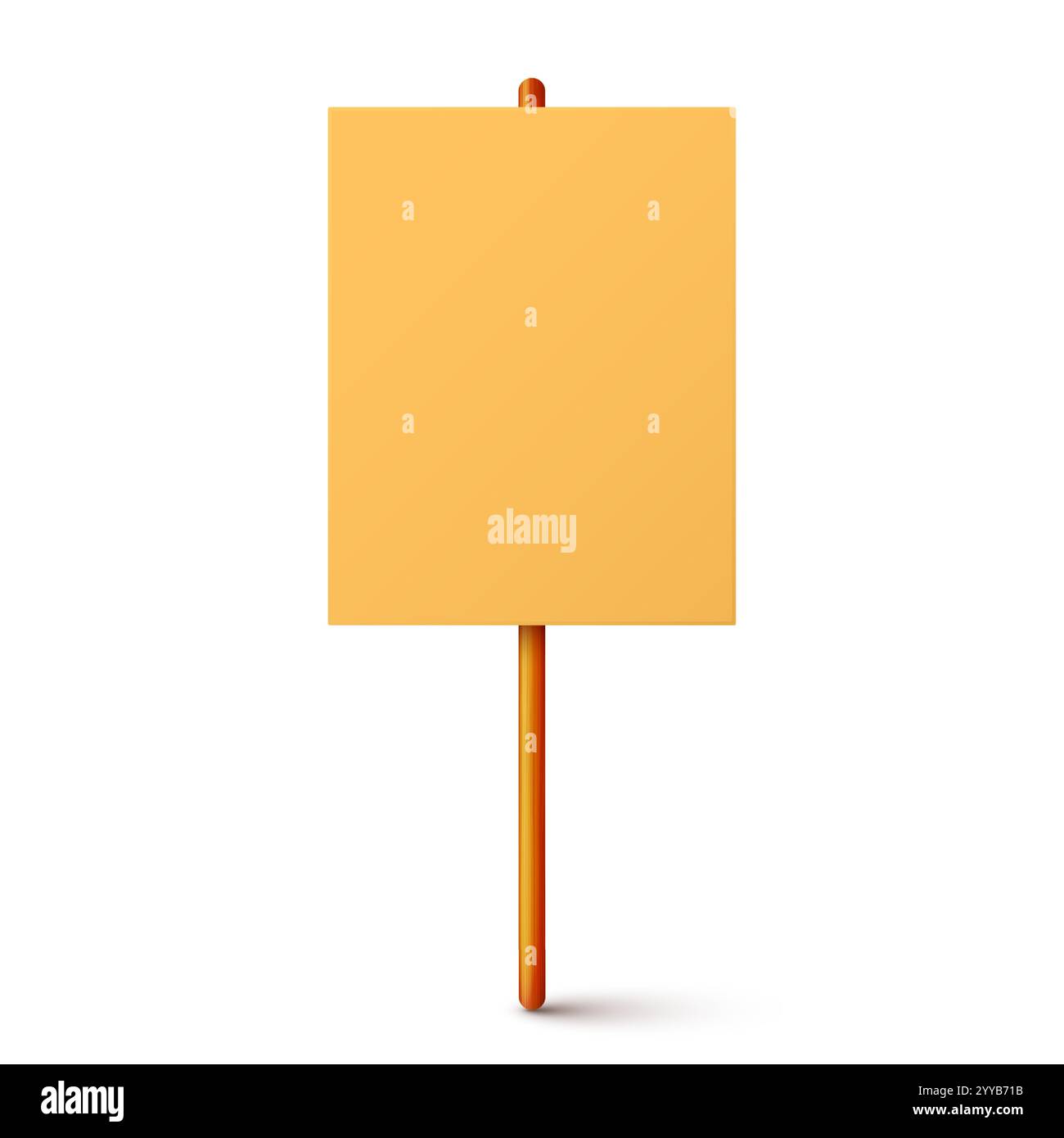 Strike Action Sign Blank colorful protest sign with wooden holder. Demonstration banner ...