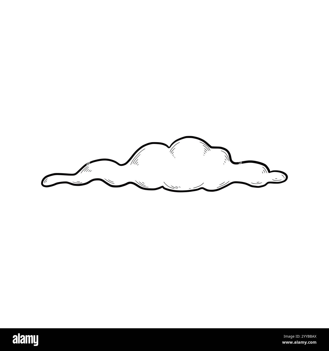Hand drawn cloud set. Doodle sketch style cloud. Simple outline ...