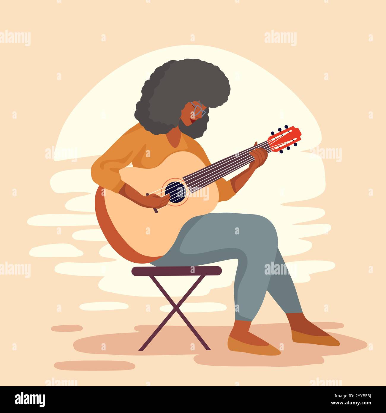 African woman playing guitar Stock Vector Images - Alamy