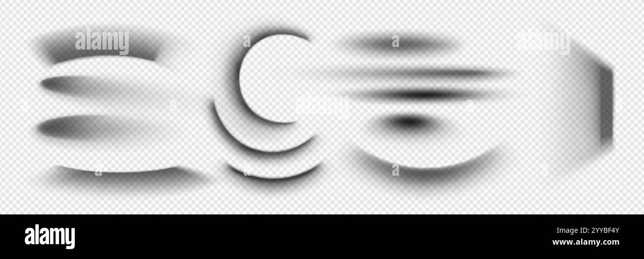 3d shade box effect. Realistic black vector shadow. Soft gradient ...