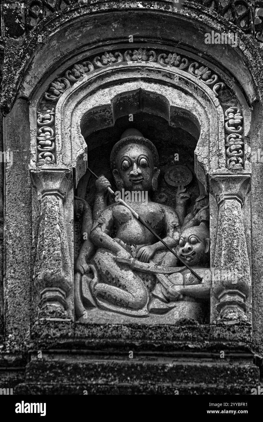 Idol of Hindu Goddess Mahishasur Mardini made in stucco style on the ...