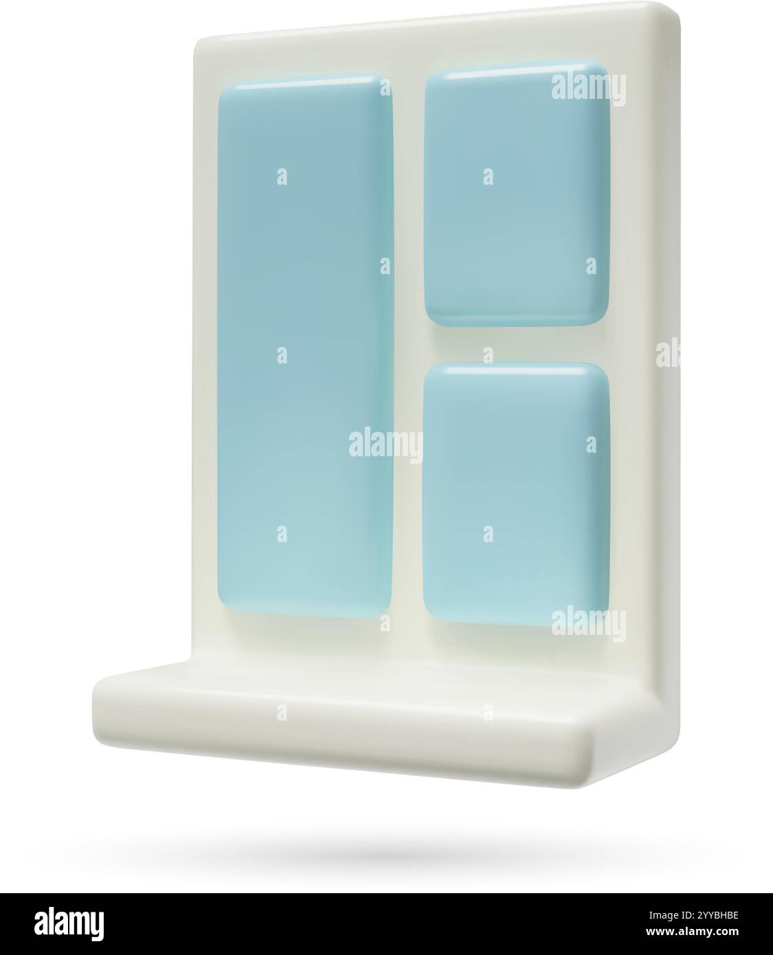 House window 3d vector icon installation and construction service illustration Stock Vector