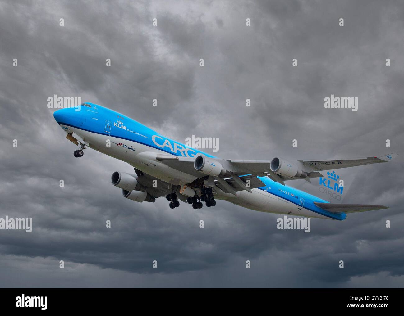 PH-CKB Boeing 747-406F KLM London Stansted UK 06-04-2019 - Stock Image