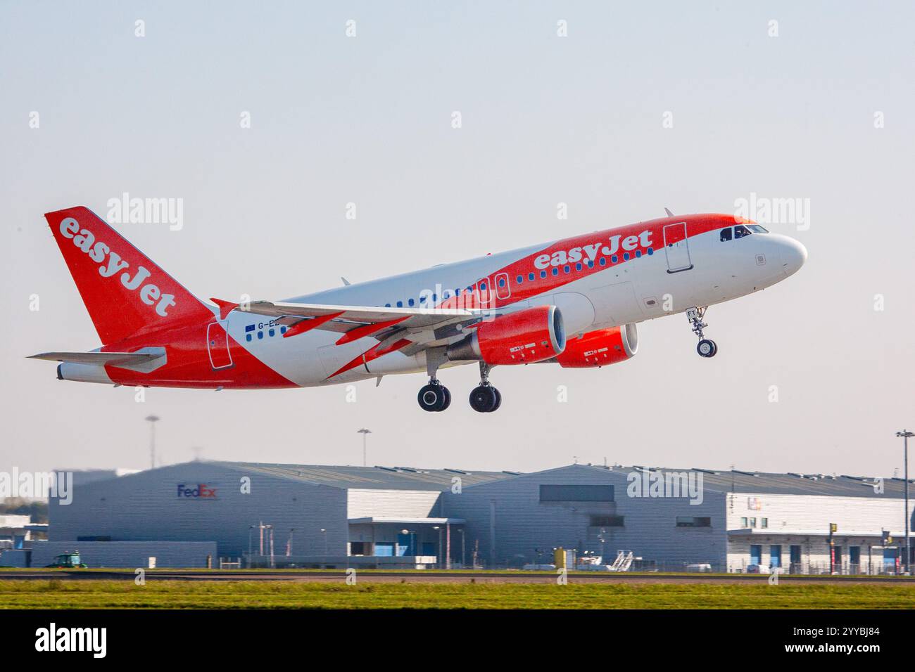 G-EZFT Airbus A319-111 easyJet London Stansted UK 16-08-2019 aircraft lifting off.  - Stock Image