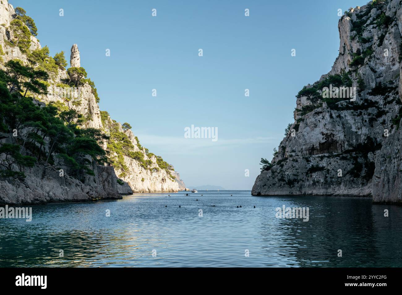 Calanque d'En-Vau in Calanques national park, Cassis, Bouches-du-Rhone, French Riviera, Provence-Alpes-Cote d'Azur,  France Stock Photo