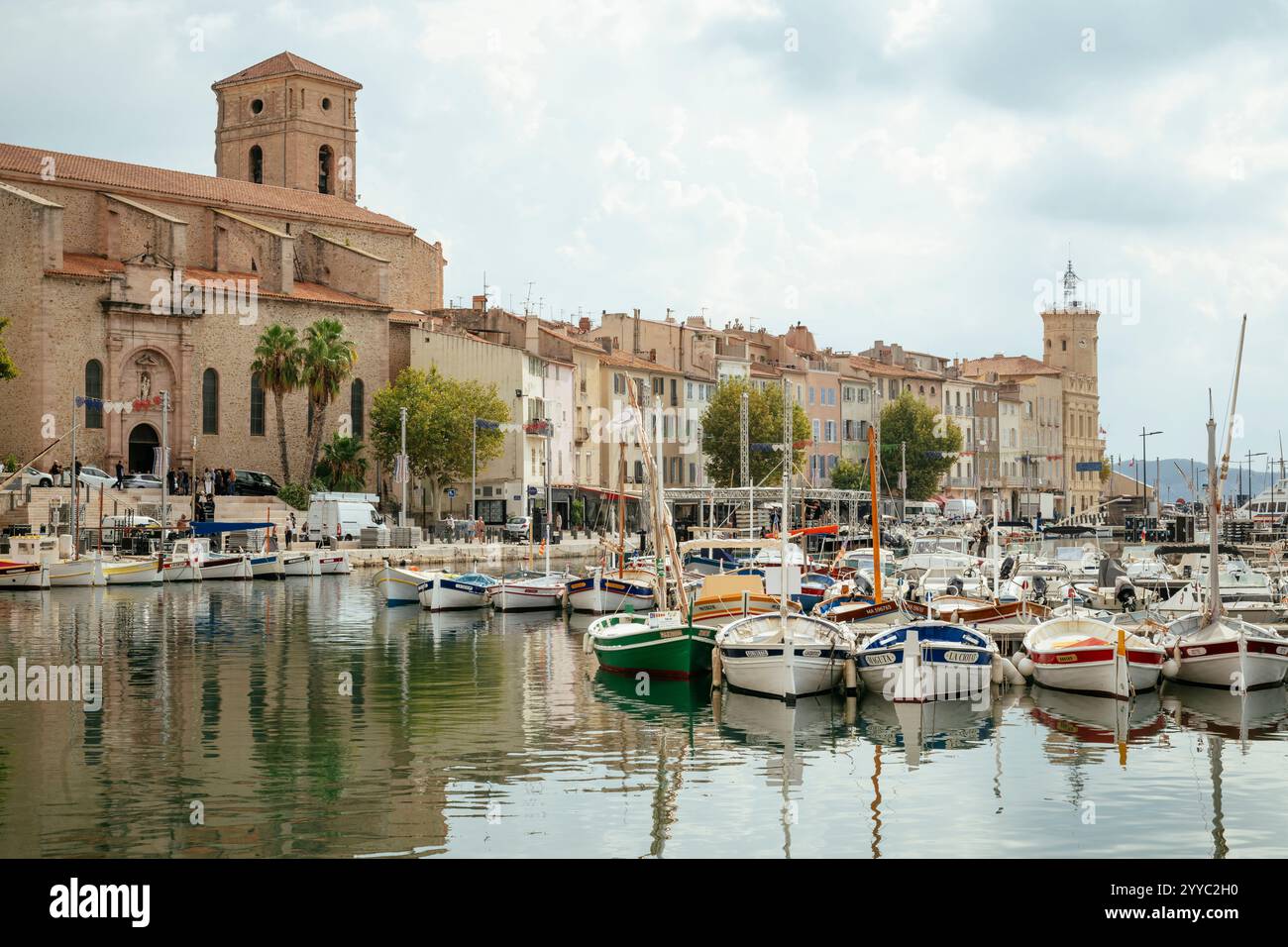 Colorful boats in the small harbour of La Ciotat, Bouches-du-Rhone, Provence Alpes Cote d'Azur, France. Stock Photo