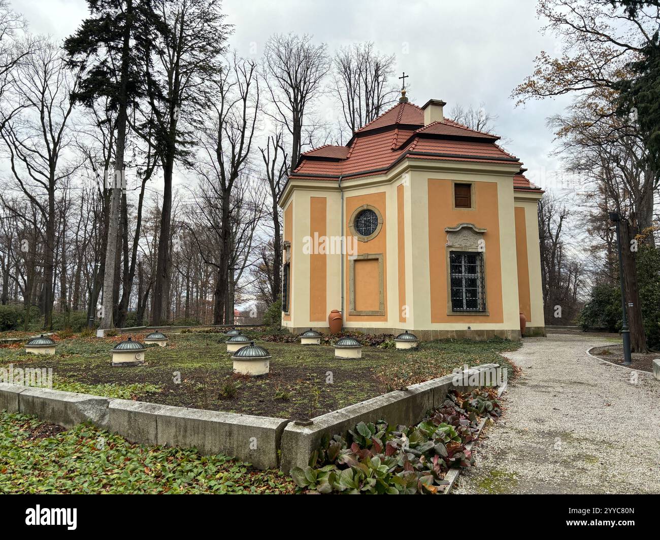 Hochberg Chapel Grave mausoleum near Książ Castle in Poland - Smartphone Captured Stock Image