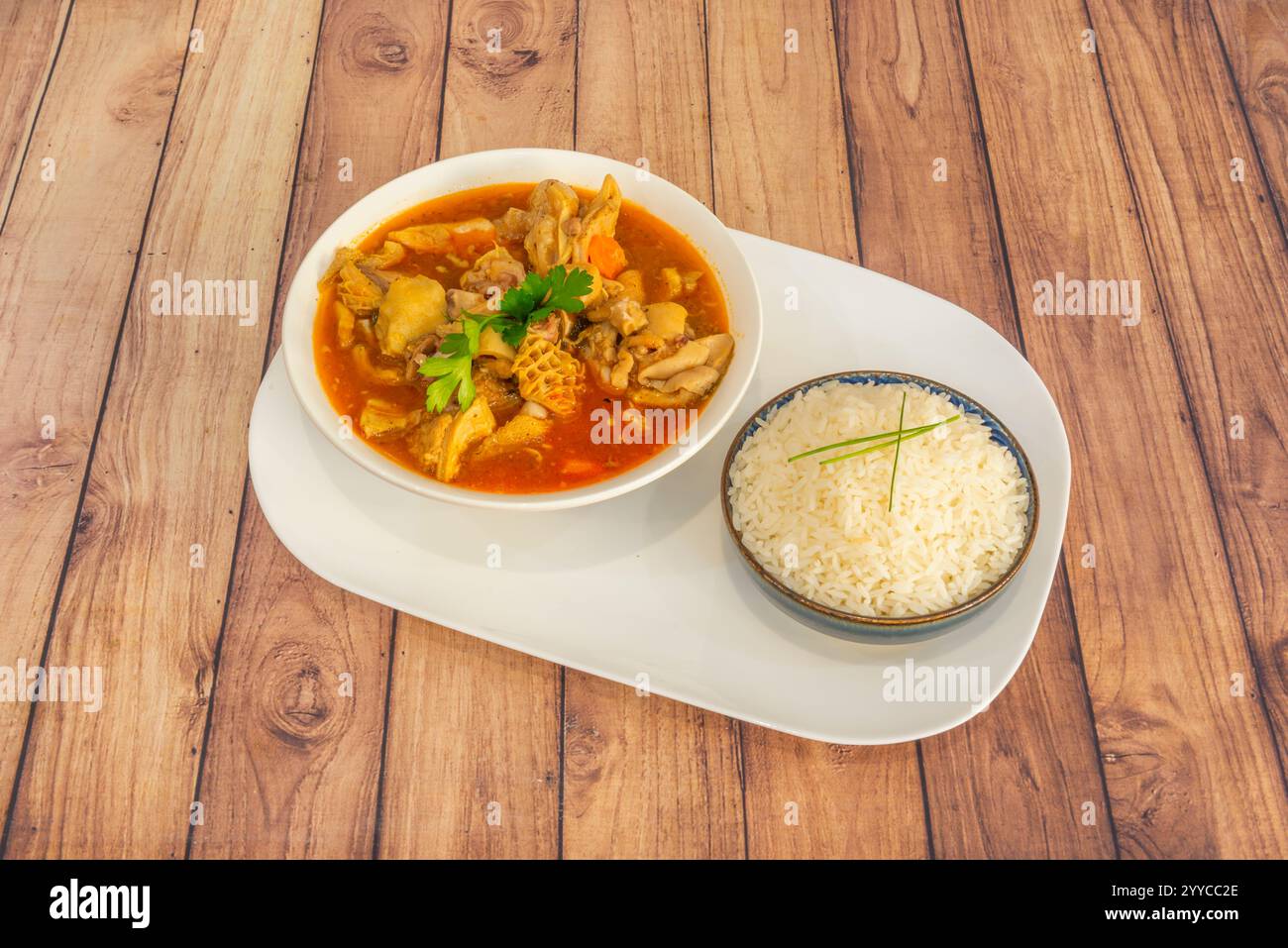 Madrid-style tripe is one of the most typical dishes of the Madrid winter Stock Photo