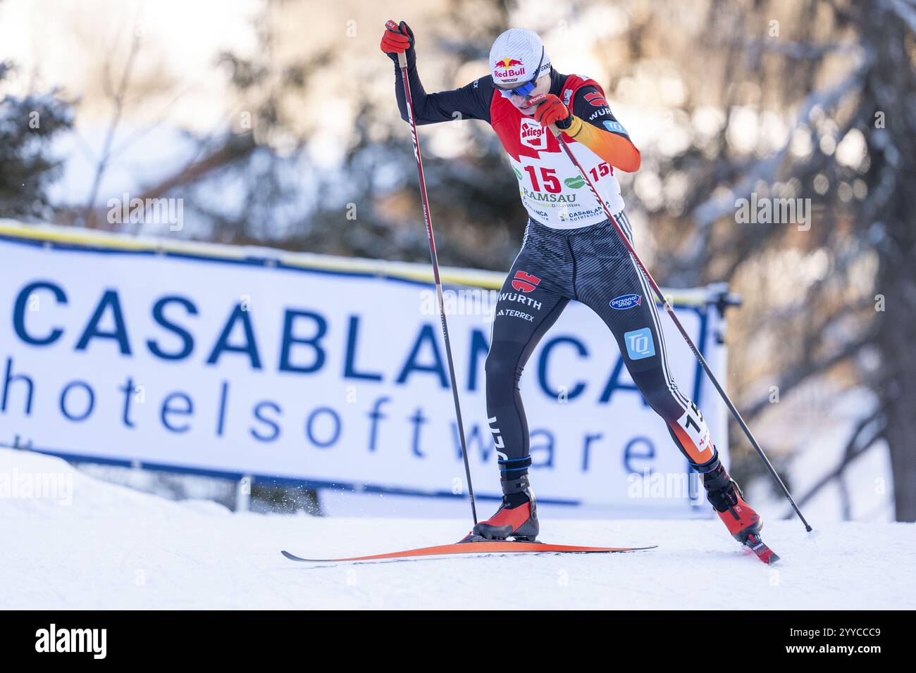 Ramsau. Am. Dachstein, Austria. 21st Dec, 2024. RAMSAU. AM. DACHSTEIN, AUSTRIA - DECEMBER 21: Vinzenz Geiger of Germany during FIS World Cup Nordic Combined Ramsau Men's - Individual Gundersen HS96/10km Ramsau am Dachstein on December 21, 2024 in Ramsau. am. Dachstein, Styria.241221 SEPA 12 061 - 20241221 PD4164 Credit: APA-PictureDesk/Alamy Live News Stock Photo