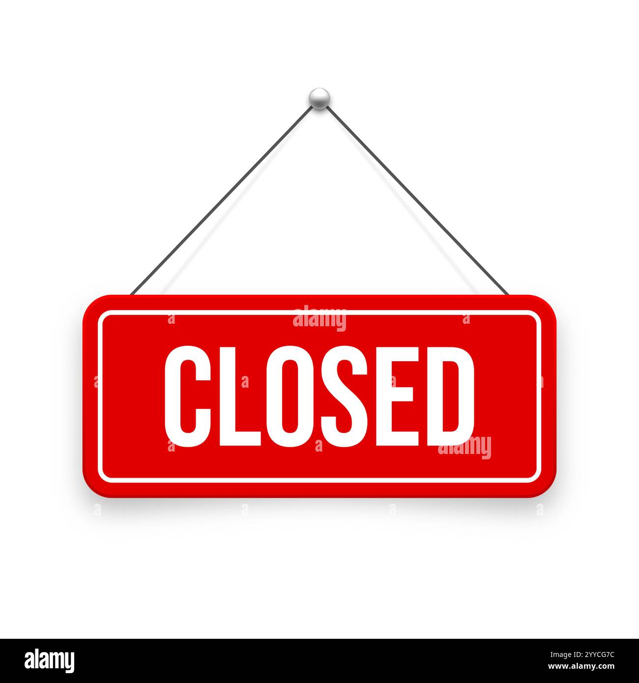 Realistic closed hanging signboard. Vintage door sign for cafe ...