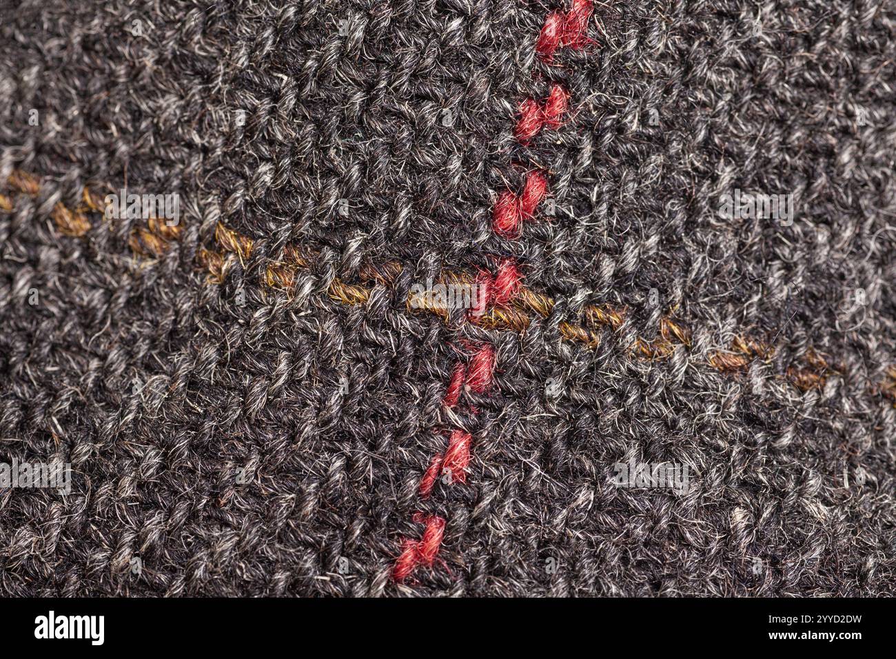 woolen gray fabric texture background Stock Photo