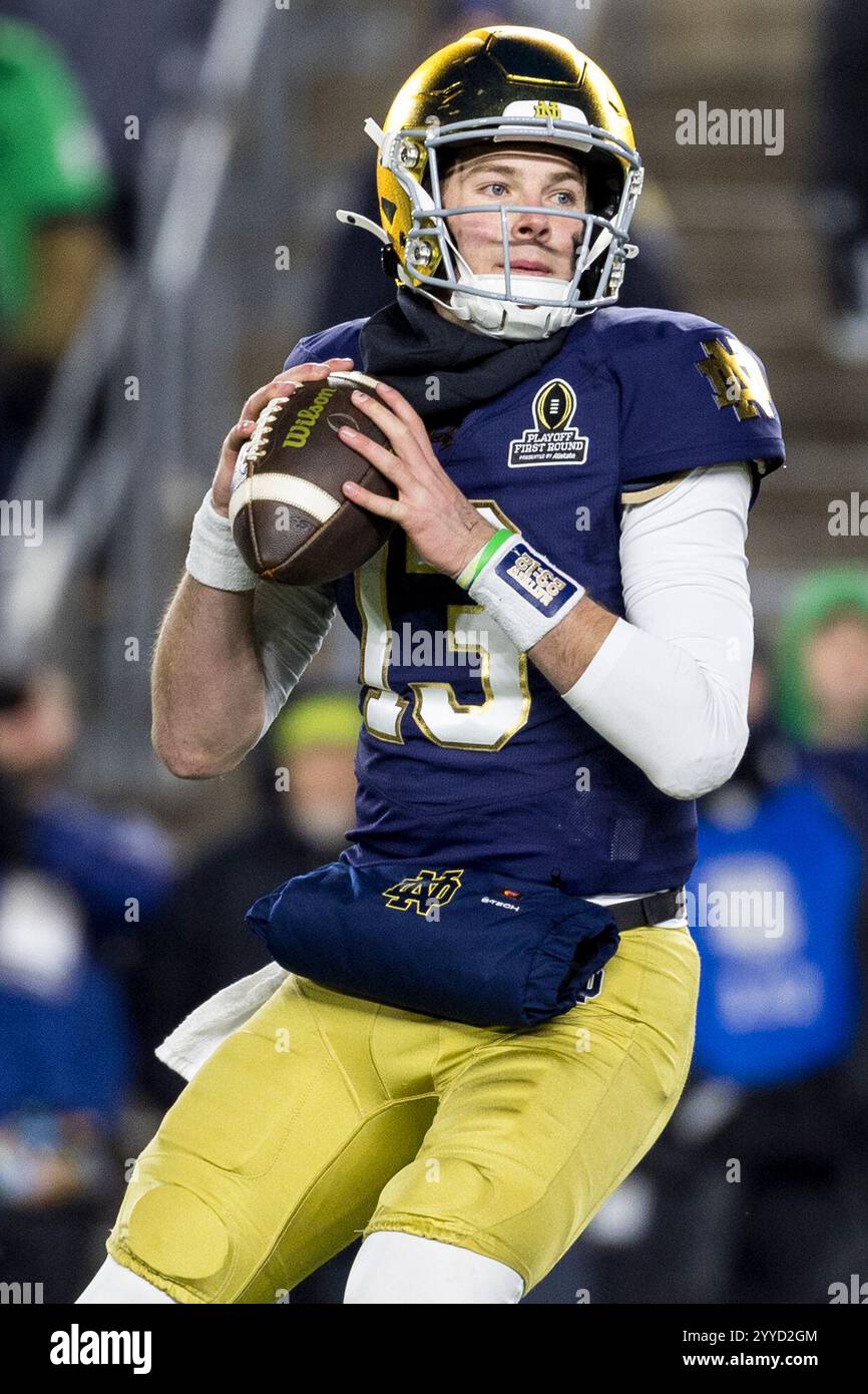 December 20, 2024 Notre Dame quarterback Riley Leonard (13) passes the