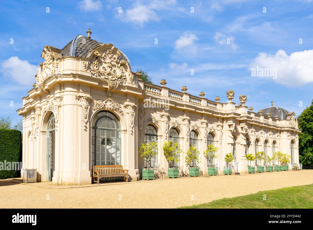 Wrest Park Bedfordshire Exterior view of The Orangery at Wrest Park and Gardens Silsoe Bedfordshire England UK GB Europe Stock Photo