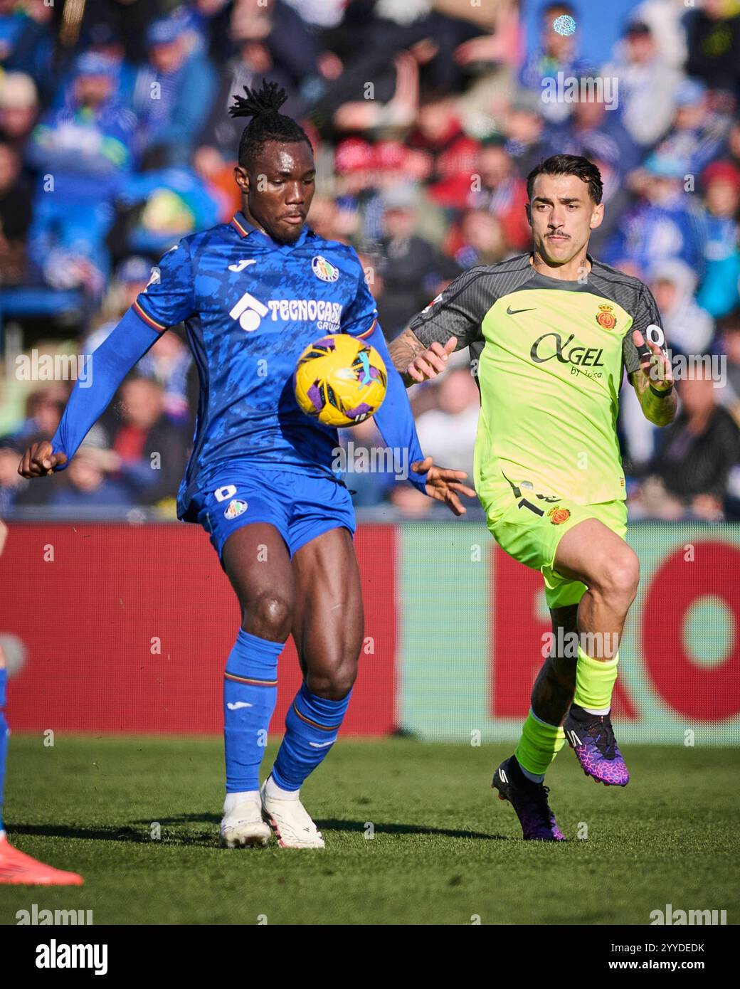 Spanish La Liga EA Sports soccer match Getafe vs Mallorca at Coliseum