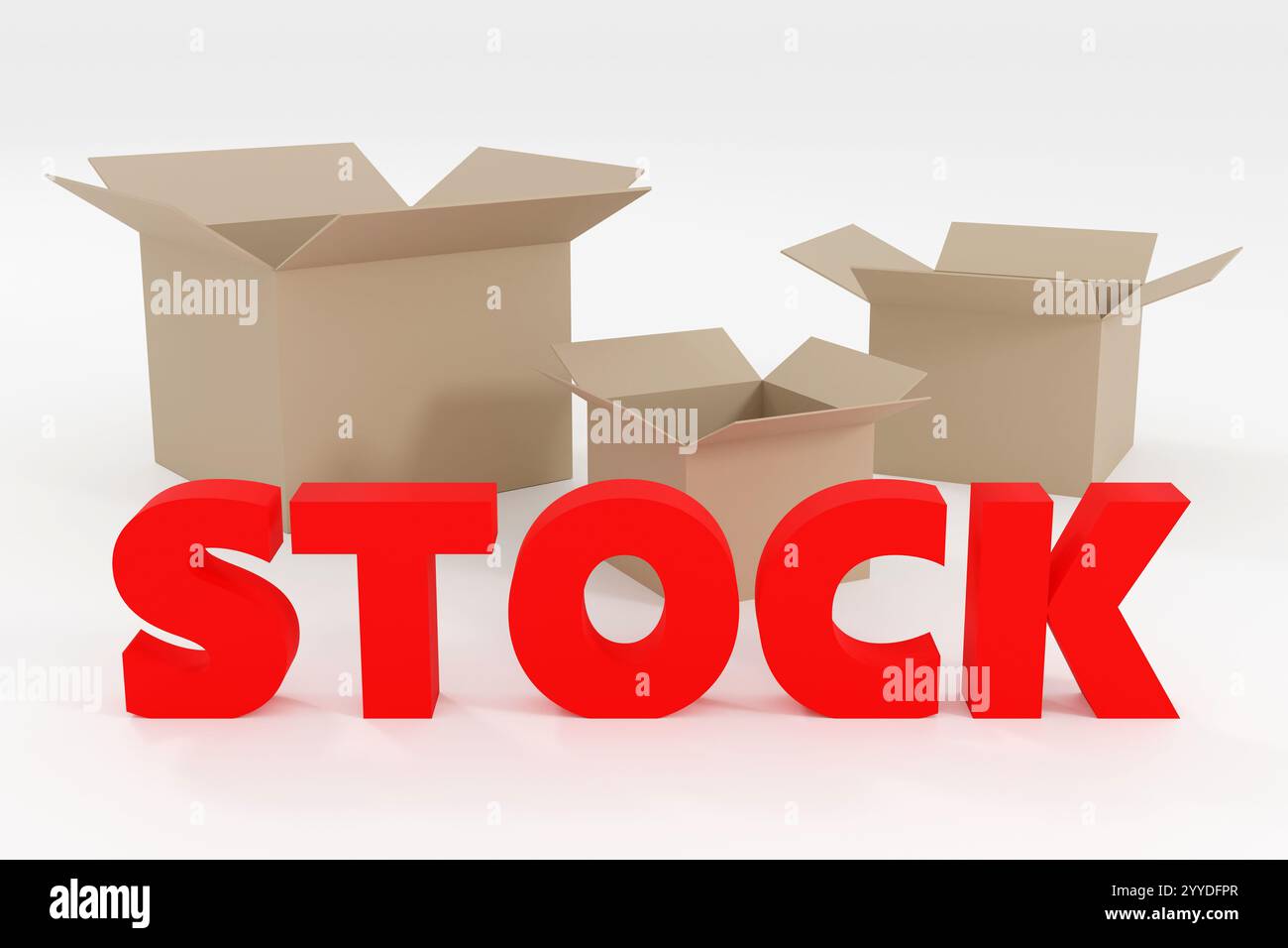 Luxury red inscription stock with empty boxes on grey podium, soft ...