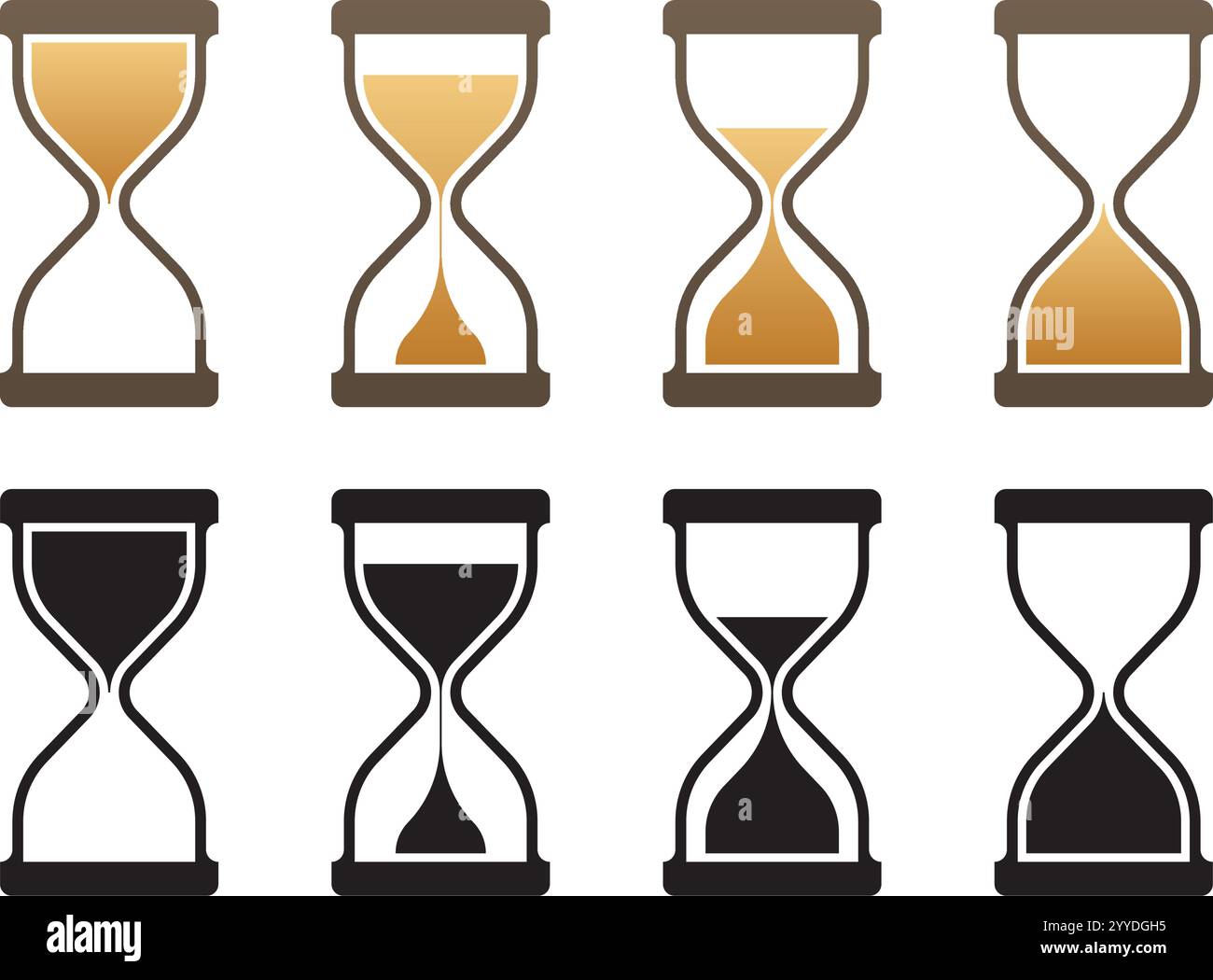hourglass icons. sand clock sign, Isolated on white background. Vector ...