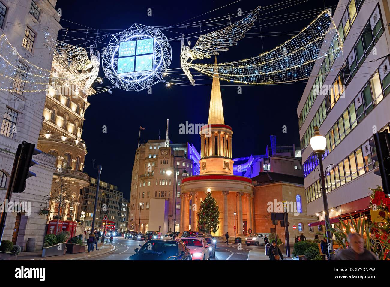 View of All Souls Church in Langham Place London next to BBC ...