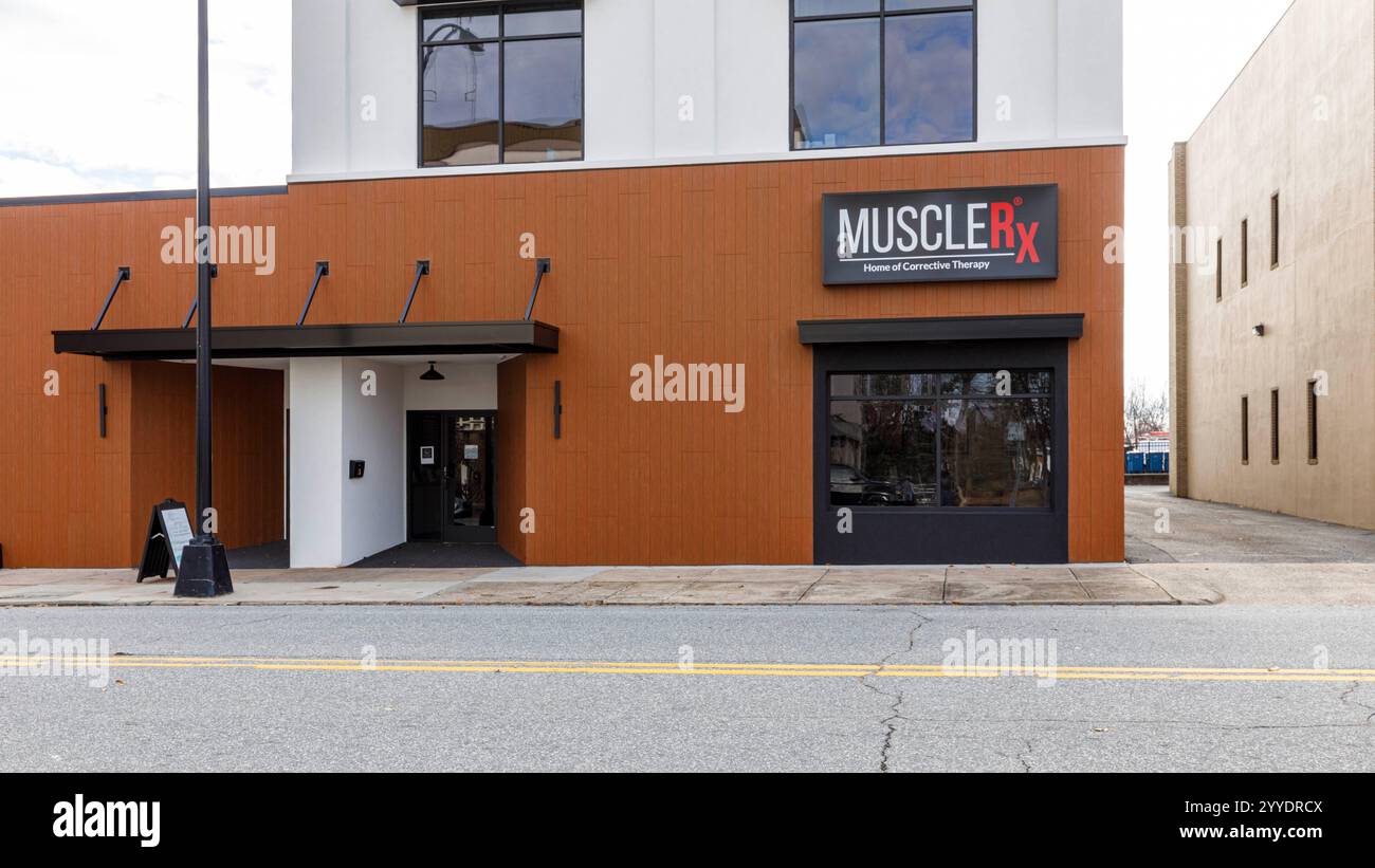 Hickory, North Carolina, USA-19 Dec. 2024: Storefront for Muscle Rx ...